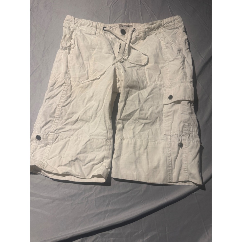 Y2k Bitten Sarah Jessica Parker White Ripstop Cargo Shorts Women Size 10 Utility